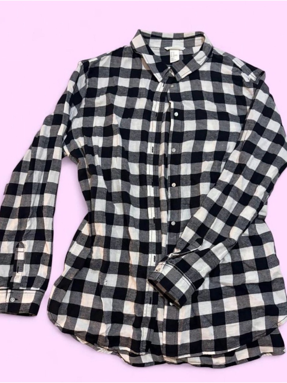 H&M black and white flannel